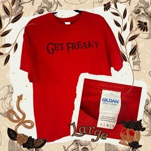 Get Freaky Festival Red Graphic Tee Large | Halloween EDM Bass Music Shirt